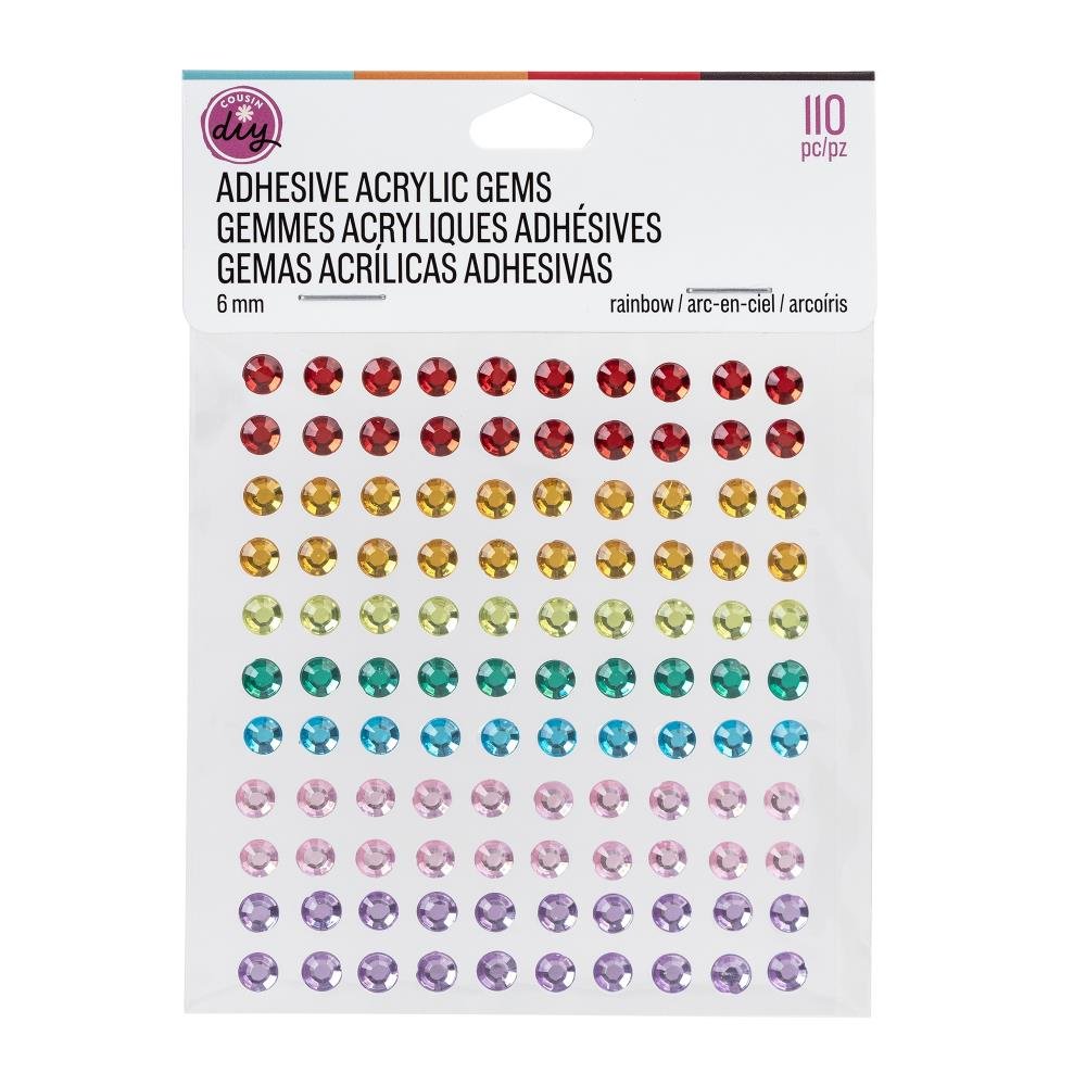 CousinDIY Acrylic Self - Adhesive Gems 6mm - Rainbow - The Merri Artist - merriartist.com
