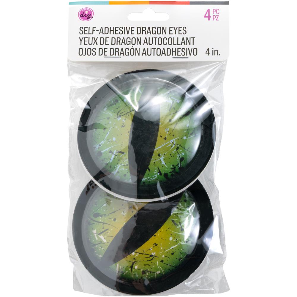 CousinDIY Adhesive Wiggle Eyes 4" - Green Dragon Eyes - Pack of 4 - The Merri Artist - merriartist.com