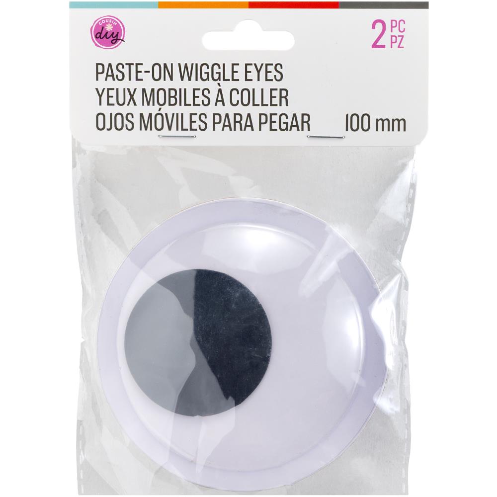 CousinDIY Paste - On Wiggle Eyes 100mm - 2 Pack - The Merri Artist - merriartist.com