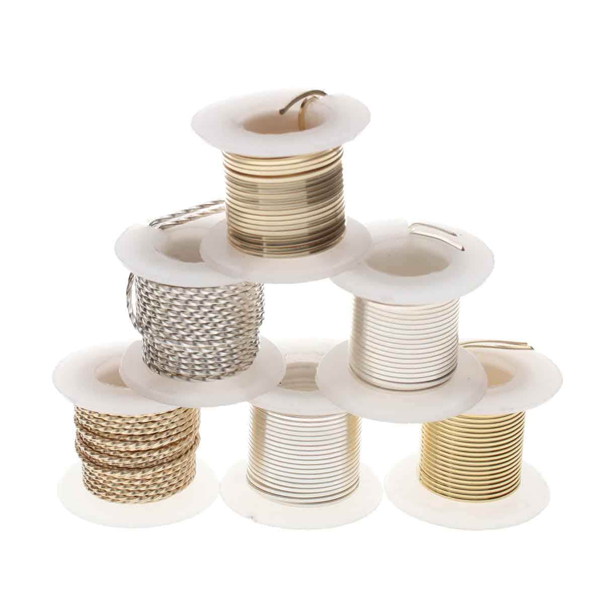 Craft Wire - Tarnish Resistant Medium Temper 21 Gage Copper - 6 assorted Shapes in 2 Yard Rolls - The Merri Artist - merriartist.com