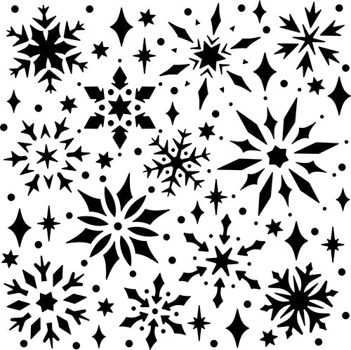 Crafters Workshop Stencil - 6" x 6" - Snowflake Sparkles - The Merri Artist - merriartist.com