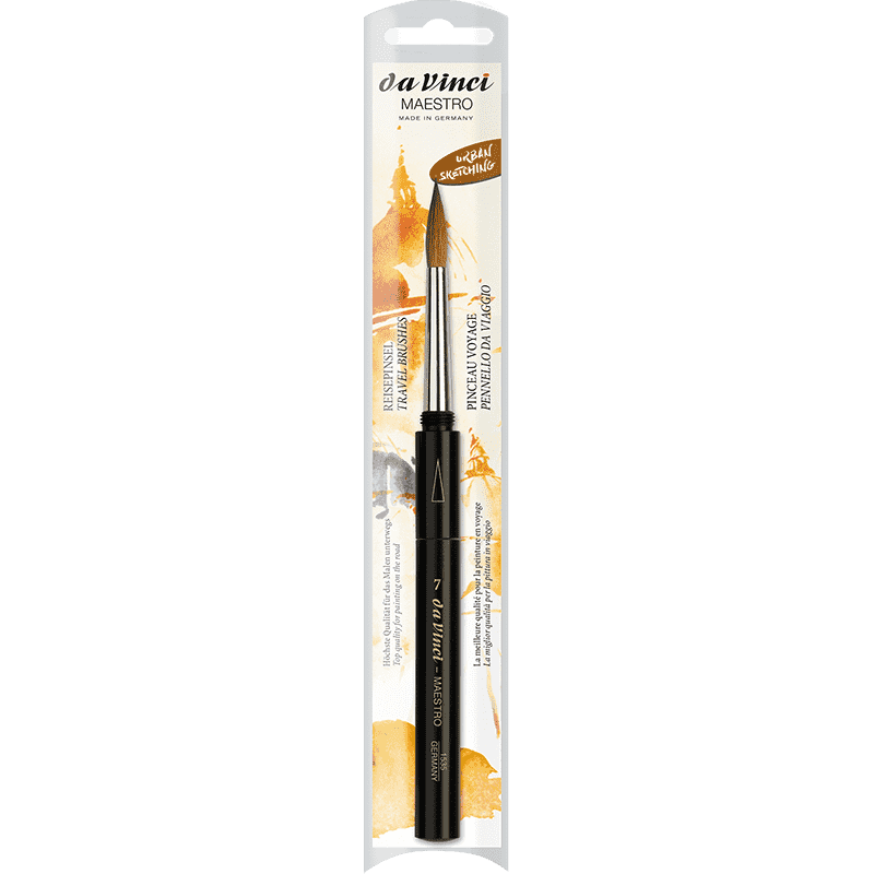 da Vinci Series 1535 (Series 35 head) MAESTRO Kolinsky Travel Brush Size 8 - The Merri Artist - merriartist.com