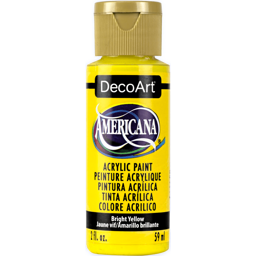 DecoArt Americana Acrylic 2 fl oz - Bright Yellow (Transparent) - The Merri Artist - merriartist.com