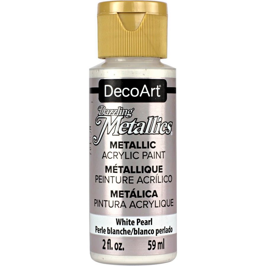 DecoArt Americana Acrylic 2 fl oz - Dazzling Metallics - White Pearl - The Merri Artist - merriartist.com