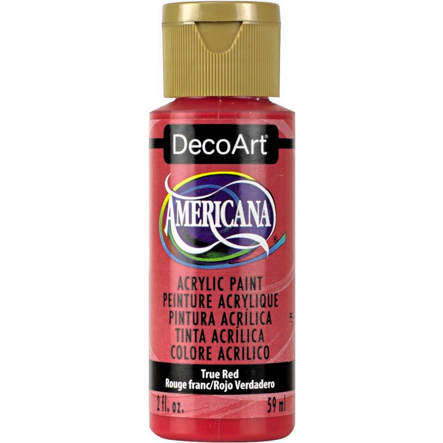DecoArt Americana Acrylic 2 fl oz - True Red - The Merri Artist - merriartist.com