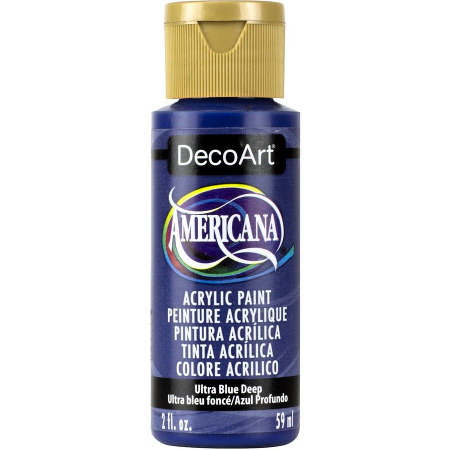 DecoArt Americana Acrylic 2 fl oz - Ultra Blue Deep (Transparent) - The Merri Artist - merriartist.com