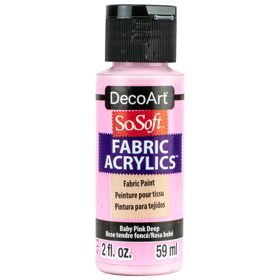DecoArt SoSoft Fabric Acrylics 2 oz - Baby Pink Deep - The Merri Artist - merriartist.com