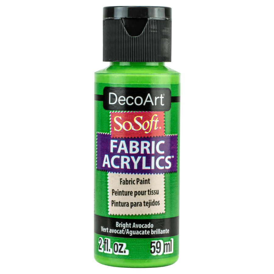 DecoArt SoSoft Fabric Acrylics 2 oz - Bright Avocado - The Merri Artist - merriartist.com