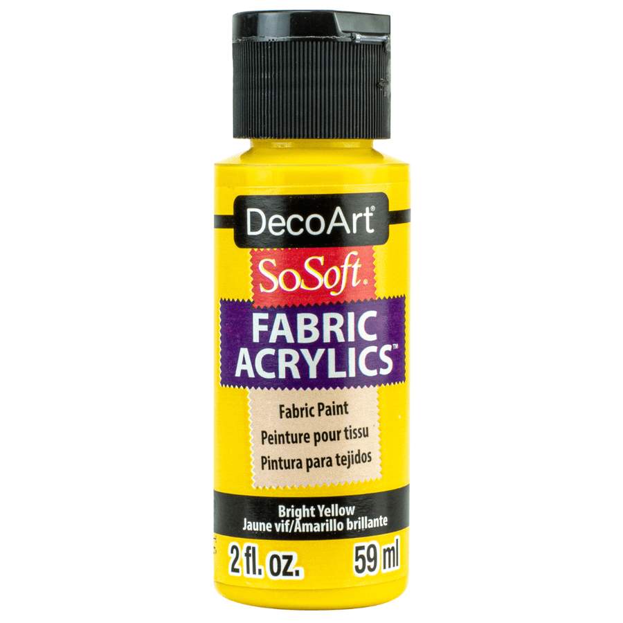 DecoArt SoSoft Fabric Acrylics 2 oz - Bright Yellow - The Merri Artist - merriartist.com