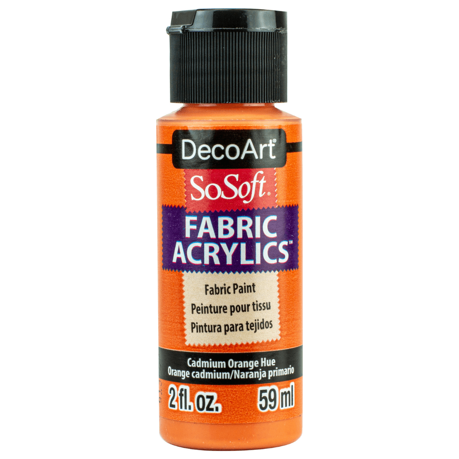 DecoArt SoSoft Fabric Acrylics 2 oz - Cadmium Orange Hue - The Merri Artist - merriartist.com