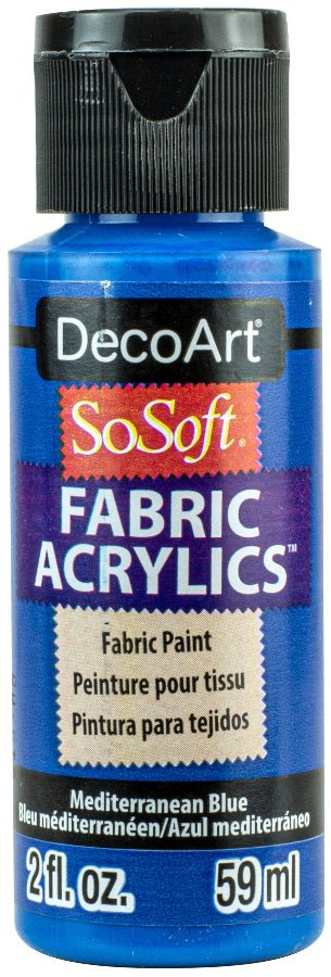 DecoArt SoSoft Fabric Acrylics 2 oz - Mediterranean Blue - The Merri Artist - merriartist.com