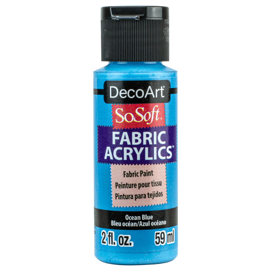 DecoArt SoSoft Fabric Acrylics 2 oz - Ocean Blue - The Merri Artist - merriartist.com