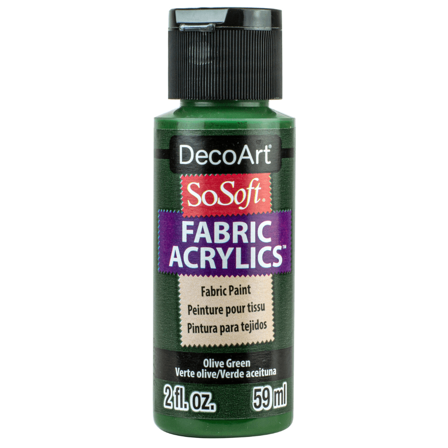 DecoArt SoSoft Fabric Acrylics 2 oz - Olive Green - The Merri Artist - merriartist.com