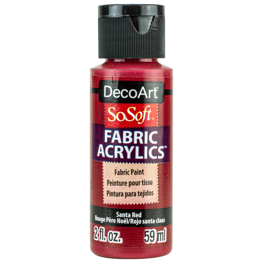 DecoArt SoSoft Fabric Acrylics 2 oz - Santa Red - The Merri Artist - merriartist.com