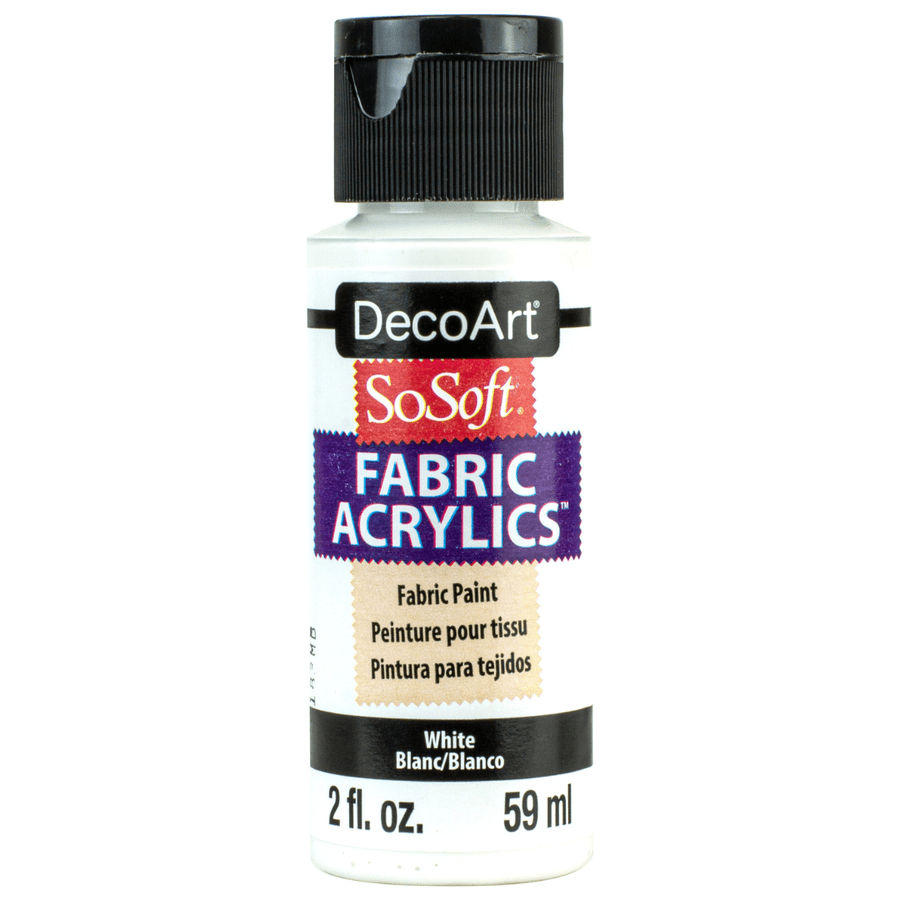 DecoArt SoSoft Fabric Acrylics 2 oz - White - The Merri Artist - merriartist.com