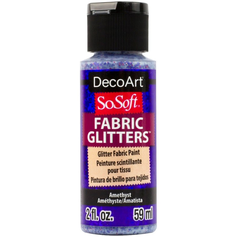 DecoArt SoSoft Glitter Fabric Acrylics 2 oz - Amethyst - The Merri Artist - merriartist.com