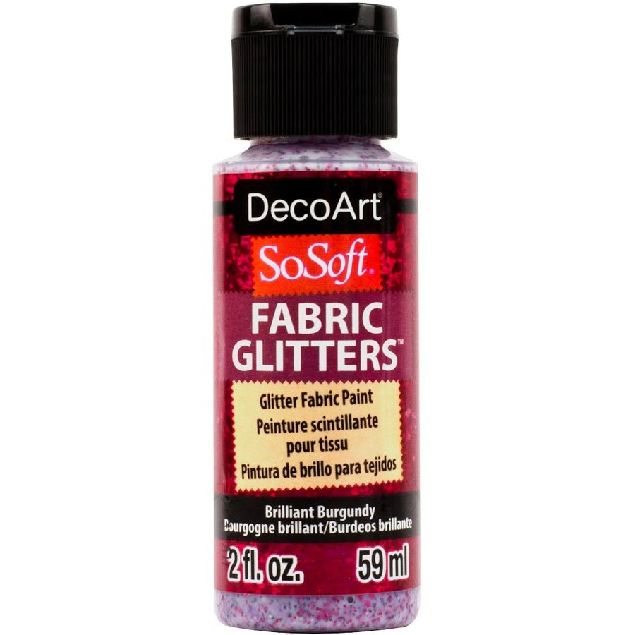 DecoArt SoSoft Glitter Fabric Acrylics 2 oz - Brilliant Burgundy - The Merri Artist - merriartist.com
