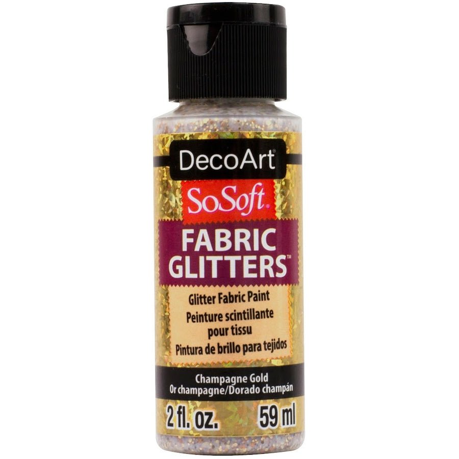 DecoArt SoSoft Glitter Fabric Acrylics 2 oz - Champagne Gold - The Merri Artist - merriartist.com