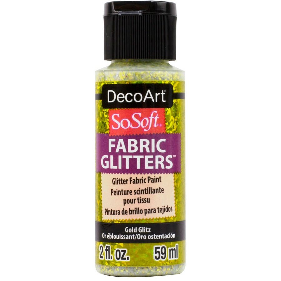 DecoArt SoSoft Glitter Fabric Acrylics 2 oz - Gold Glitz - The Merri Artist - merriartist.com