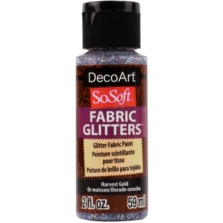 DecoArt SoSoft Glitter Fabric Acrylics 2 oz - Harvest Gold - The Merri Artist - merriartist.com