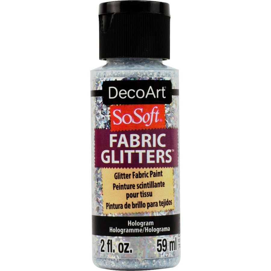 DecoArt SoSoft Glitter Fabric Acrylics 2 oz - Hologram - The Merri Artist - merriartist.com