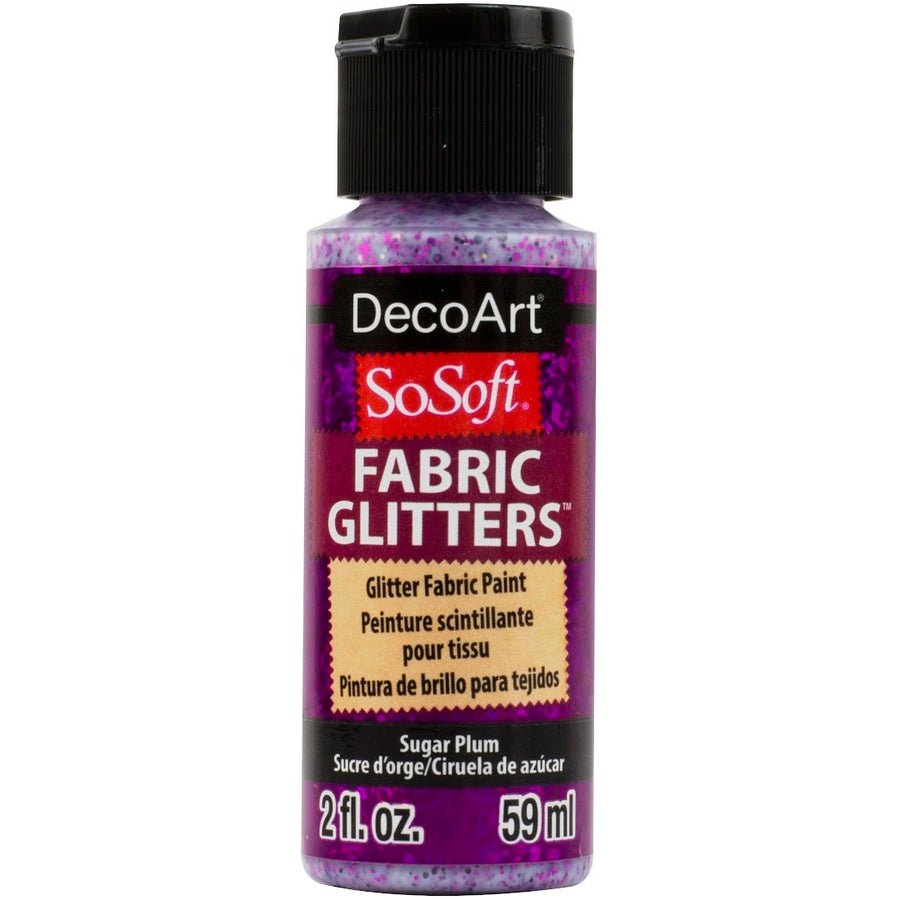 DecoArt SoSoft Glitter Fabric Acrylics 2 oz - Sugar Plum - The Merri Artist - merriartist.com