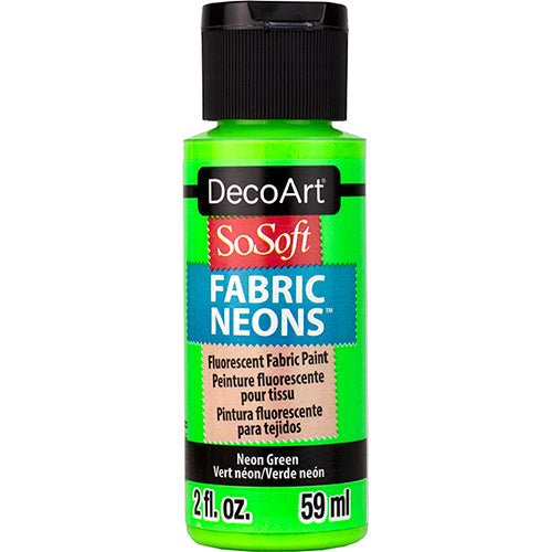 DecoArt SoSoft Glow - in - the - Dark Fabric Acrylics 2 oz - Glow Green - The Merri Artist - merriartist.com