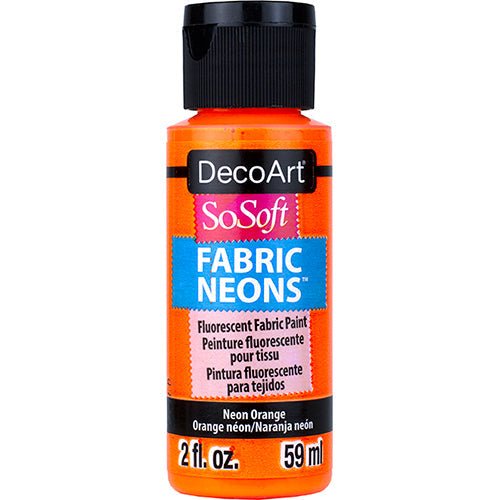 DecoArt SoSoft Glow - in - the - Dark Fabric Acrylics 2 oz - Glow Orange - The Merri Artist - merriartist.com