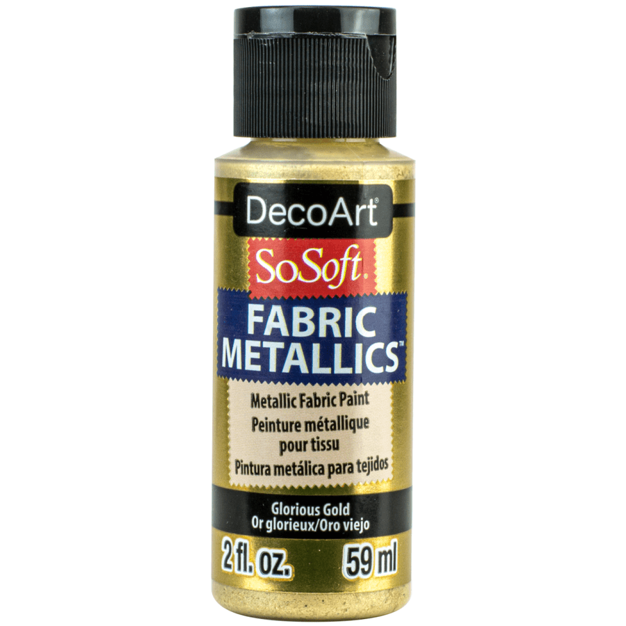 DecoArt SoSoft Metallic Fabric Acrylics 2 oz - Glorious Gold - The Merri Artist - merriartist.com