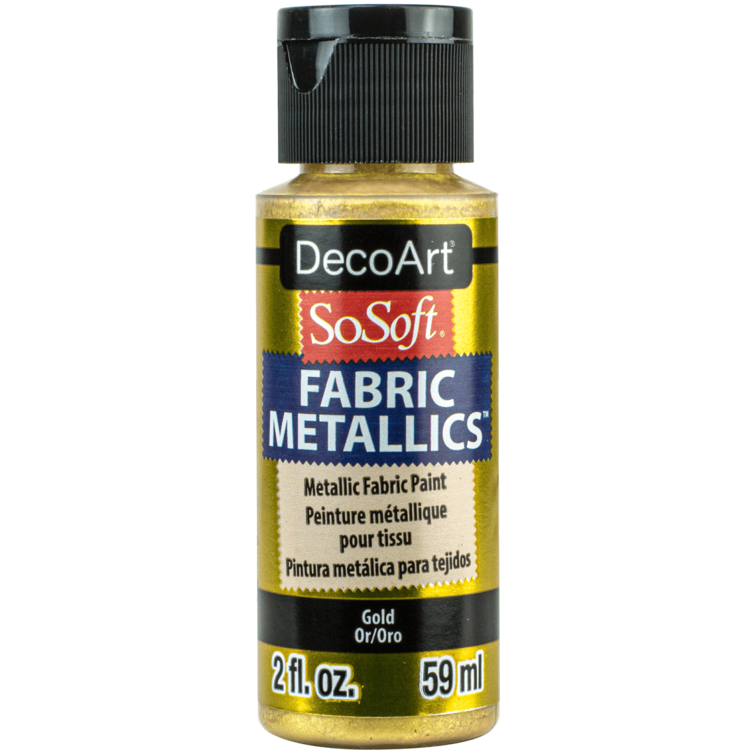 DecoArt SoSoft Metallic Fabric Acrylics 2 oz - Gold - The Merri Artist - merriartist.com