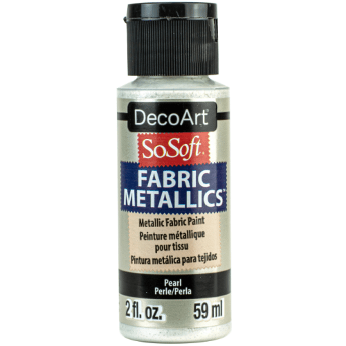 DecoArt SoSoft Metallic Fabric Acrylics 2 oz - Pearl - The Merri Artist - merriartist.com