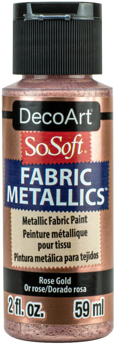 DecoArt SoSoft Metallic Fabric Acrylics 2 oz - Rose Gold - The Merri Artist - merriartist.com