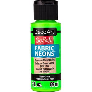 DecoArt SoSoft Neon Fabric Acrylics 2 oz - Neon Green - The Merri Artist - merriartist.com