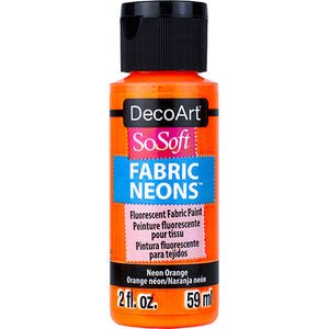 DecoArt SoSoft Neon Fabric Acrylics 2 oz - Neon Orange - The Merri Artist - merriartist.com