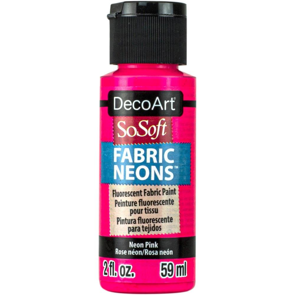 DecoArt SoSoft Neon Fabric Acrylics 2 oz - Neon Pink - The Merri Artist - merriartist.com