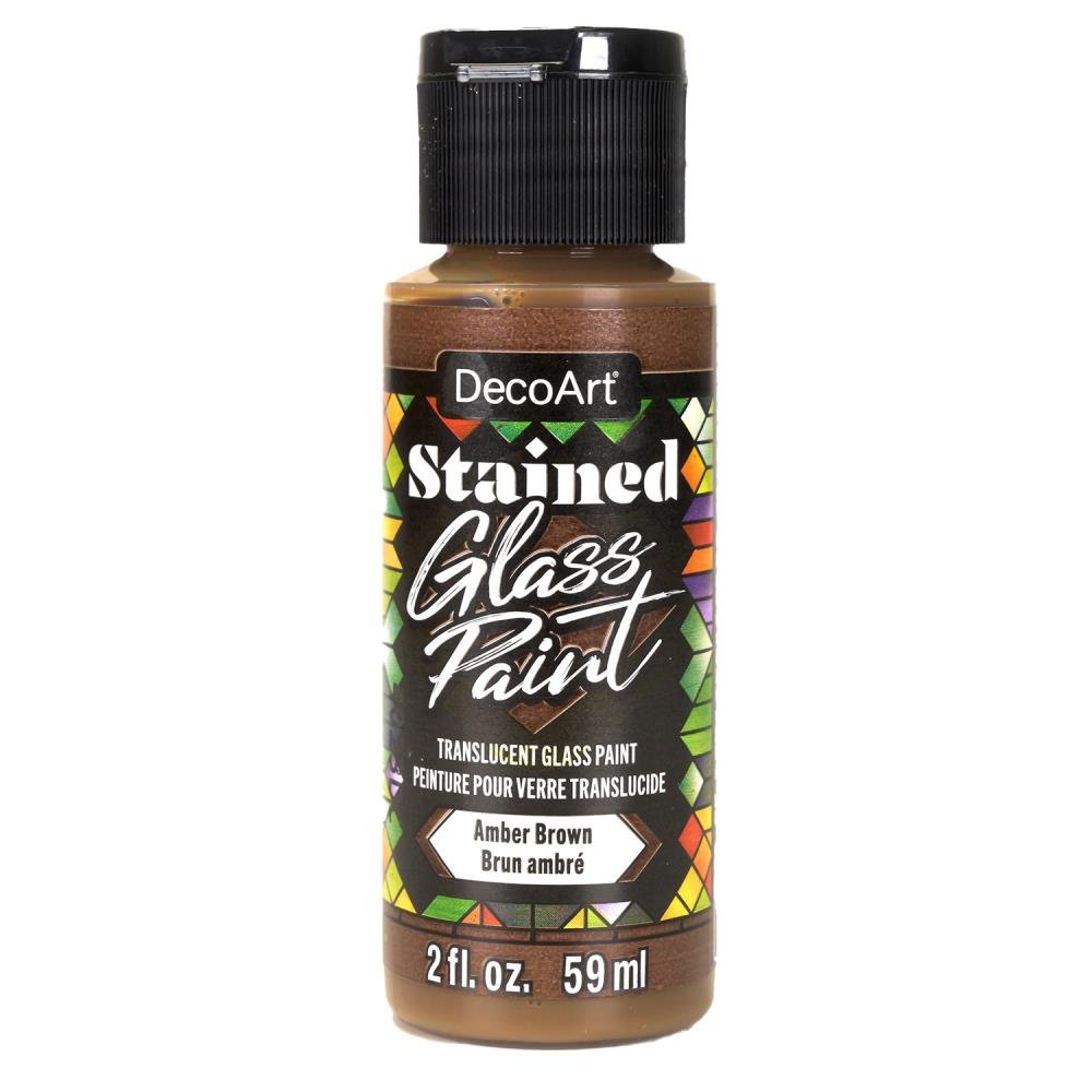 DecoArt Stained Glass Paint 2oz - Amber Brown - The Merri Artist - merriartist.com