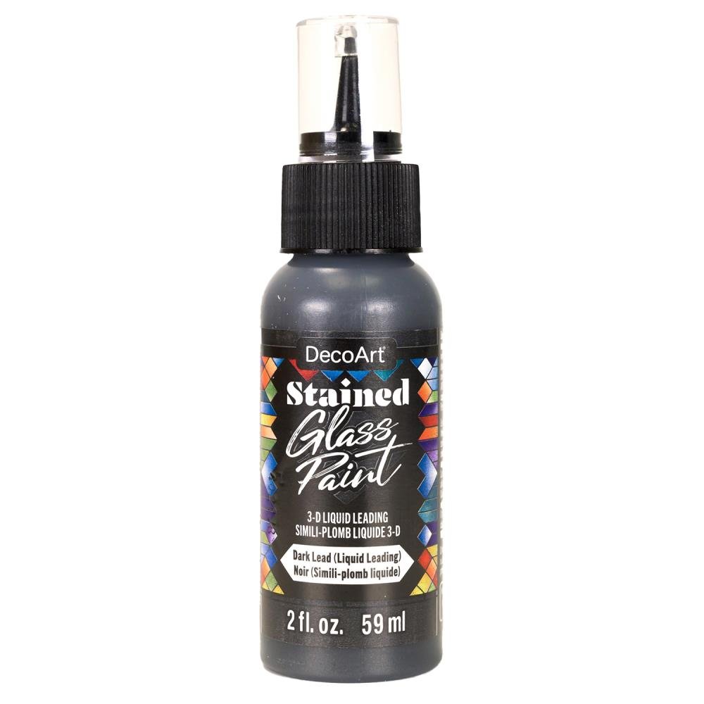 DecoArt Stained Glass Paint 2oz - Dark Lead - Liquid Leading - The Merri Artist - merriartist.com