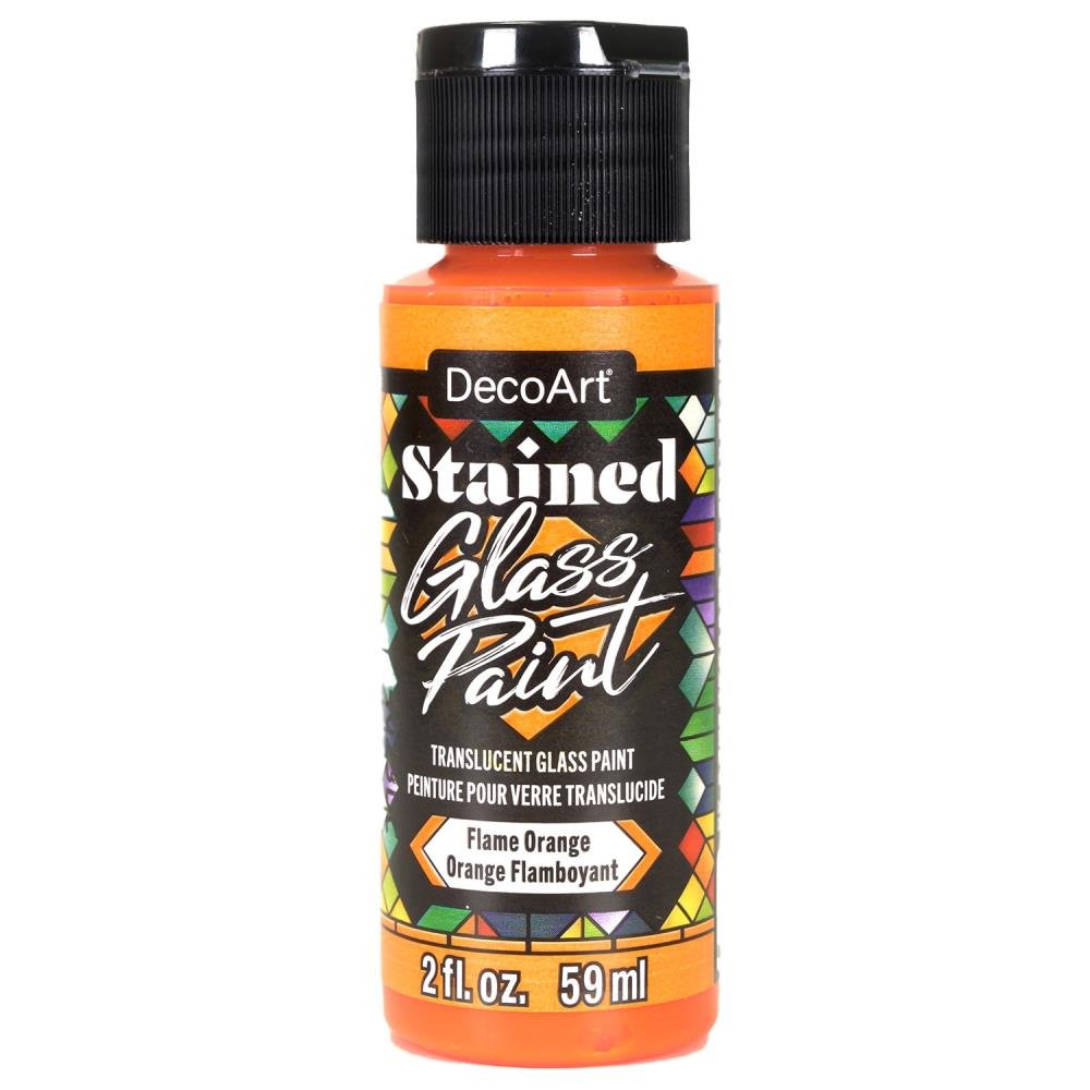 DecoArt Stained Glass Paint 2oz - Flame Orange - The Merri Artist - merriartist.com