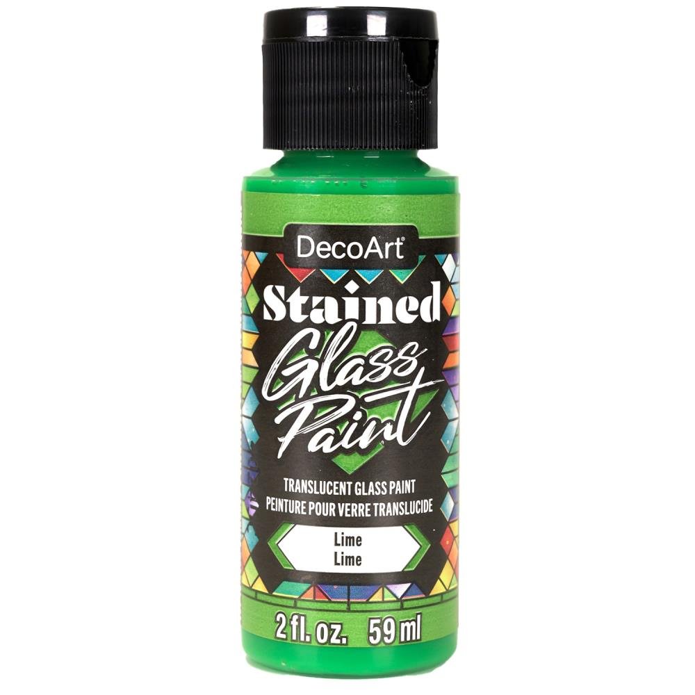 DecoArt Stained Glass Paint 2oz - Lime - The Merri Artist - merriartist.com