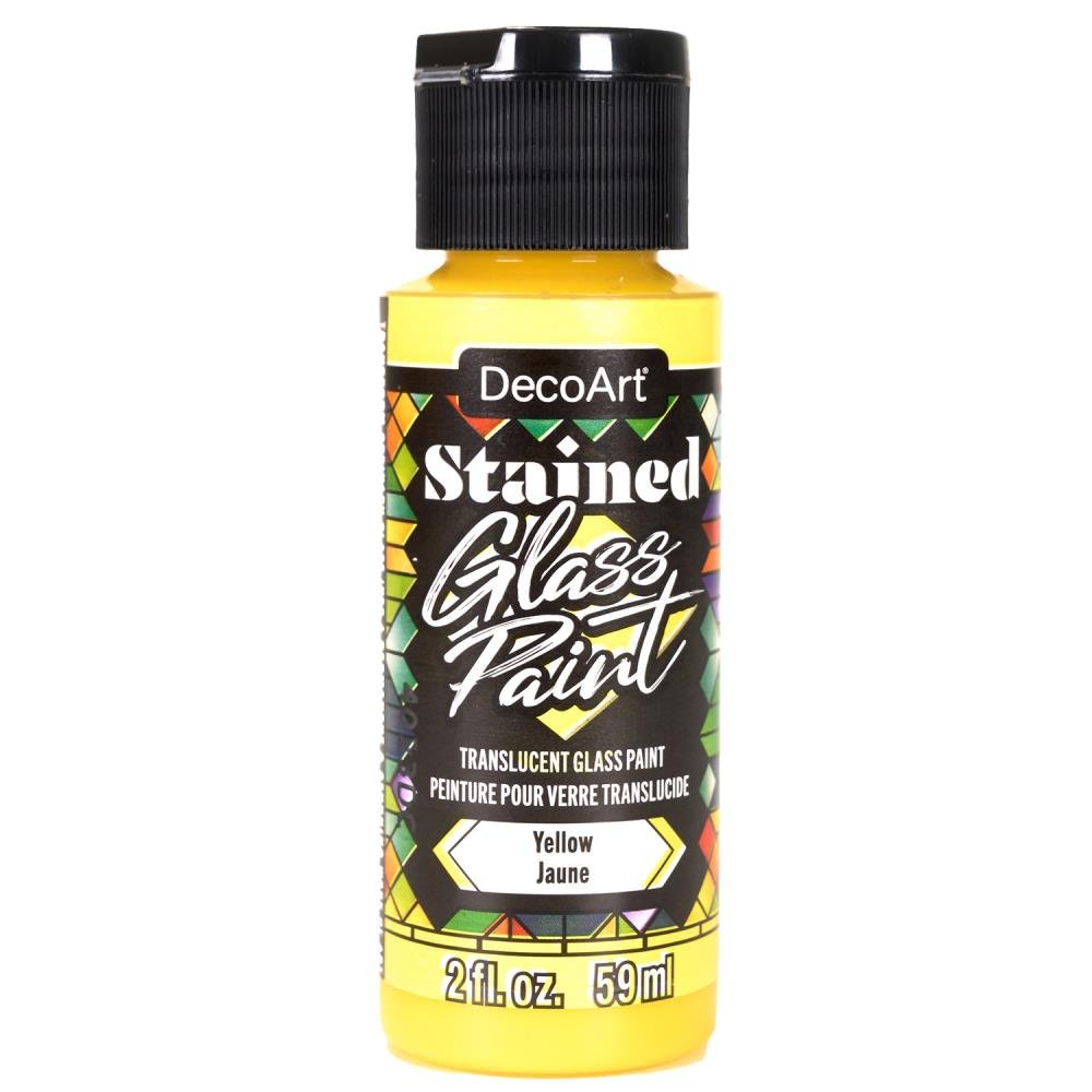 DecoArt Stained Glass Paint 2oz - Yellow - The Merri Artist - merriartist.com