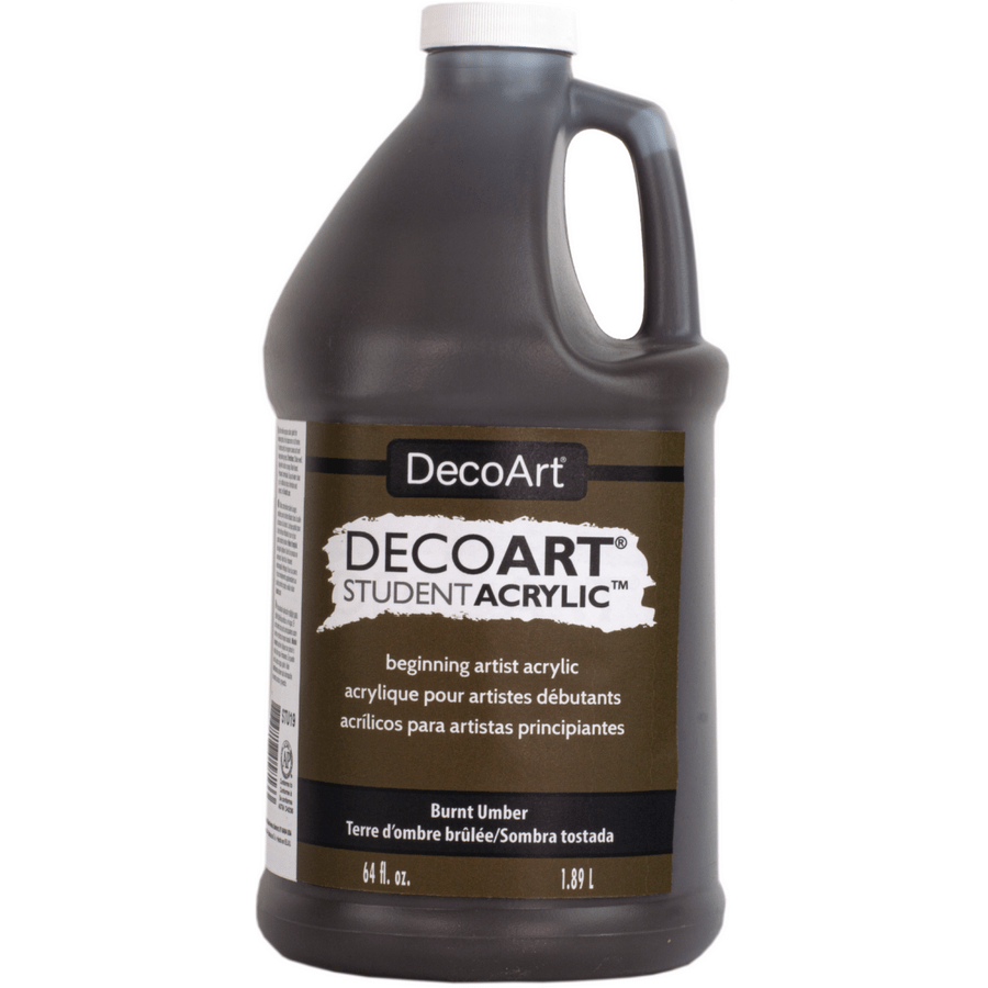 DecoArt Student Acrylics 64 oz (half gallon) - Burnt Umber - The Merri Artist - merriartist.com