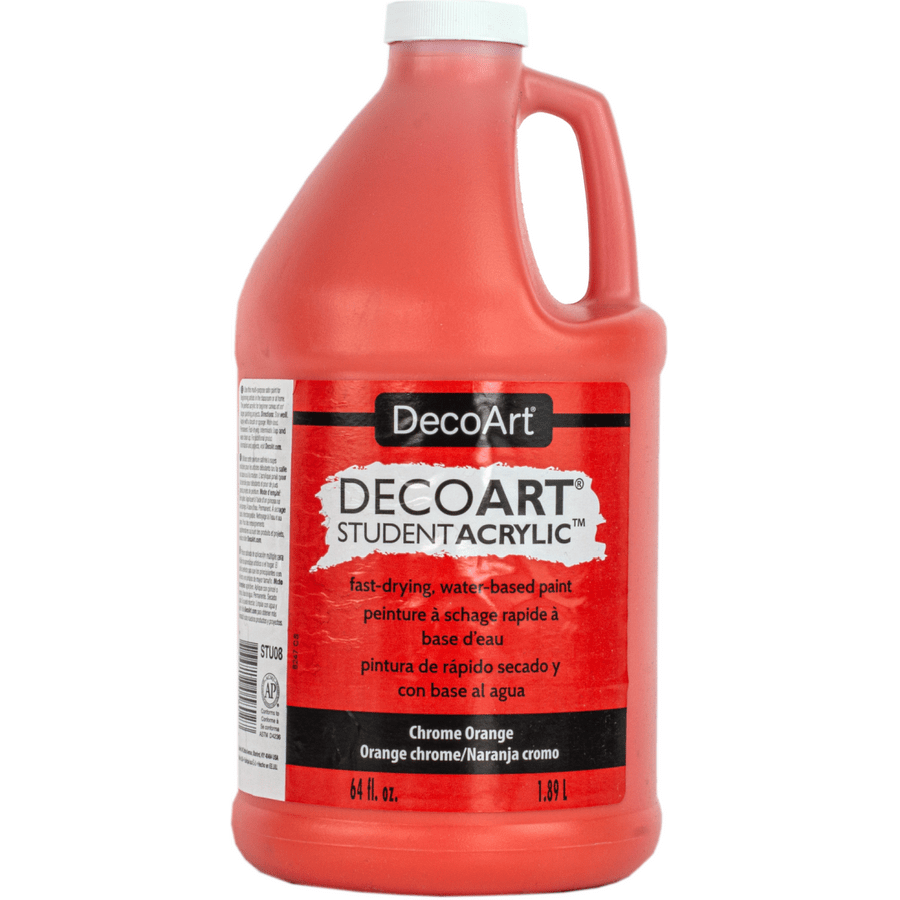 DecoArt Student Acrylics 64 oz (half gallon) - Chrome Orange - The Merri Artist - merriartist.com