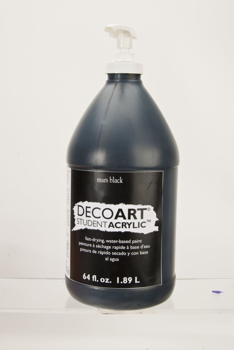 DecoArt Student Acrylics 64 oz (half gallon) - Mars Black - The Merri Artist - merriartist.com