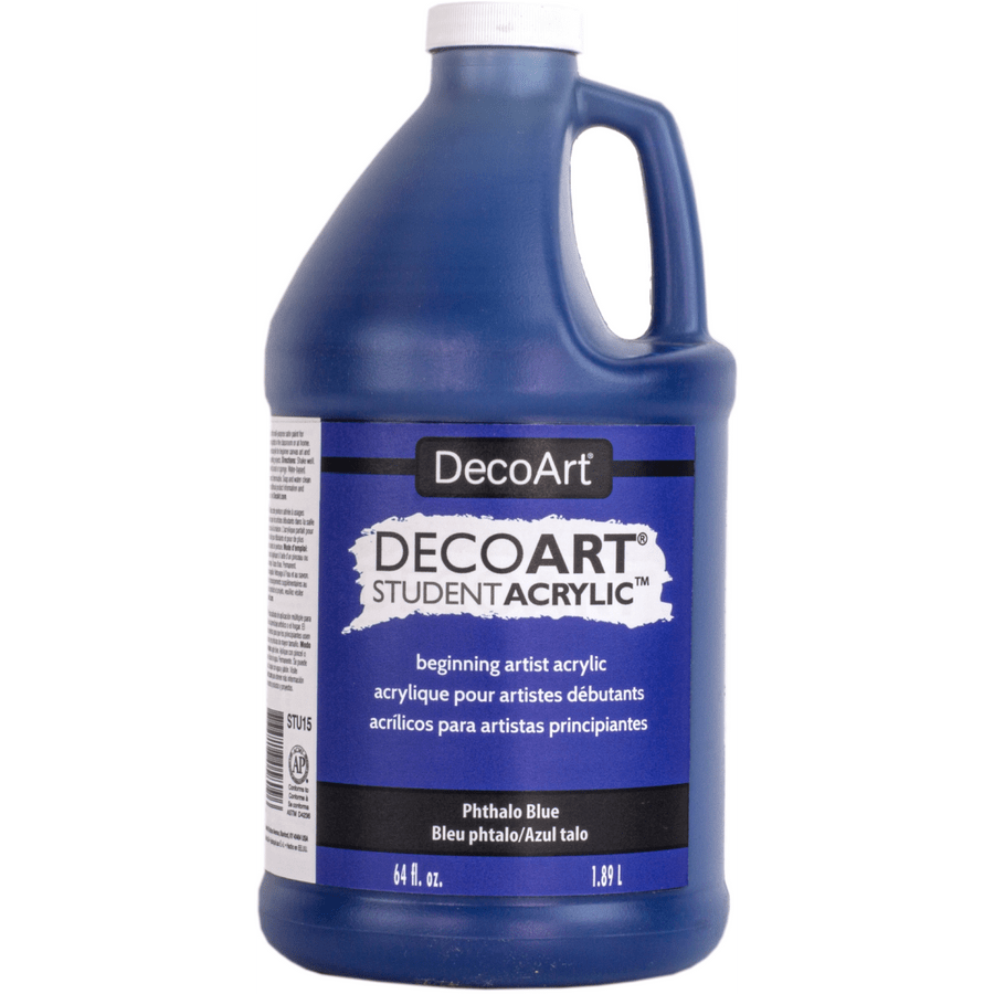 DecoArt Student Acrylics 64 oz (half gallon) - Phthalo Blue - The Merri Artist - merriartist.com