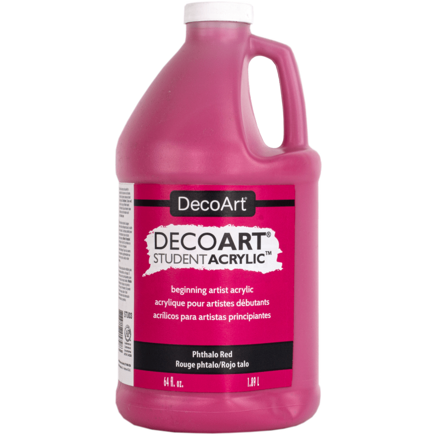 DecoArt Student Acrylics 64 oz (half gallon) - Phthalo Red - The Merri Artist - merriartist.com