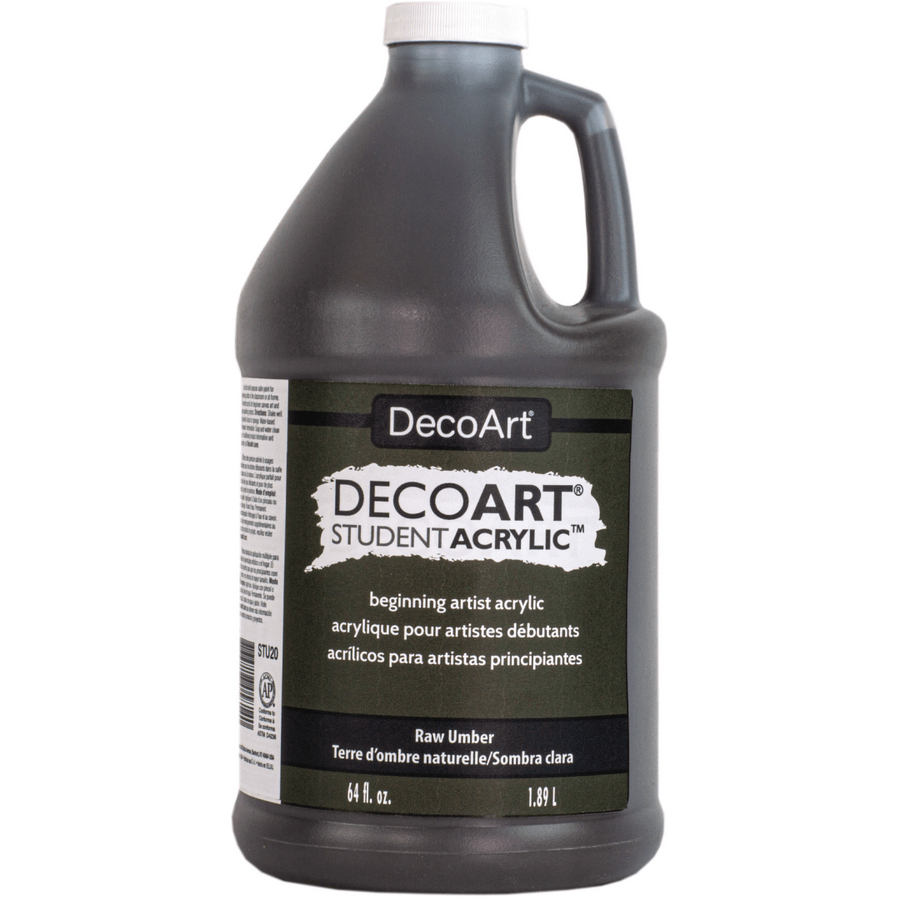 DecoArt Student Acrylics 64 oz (half gallon) - Raw Umber - The Merri Artist - merriartist.com