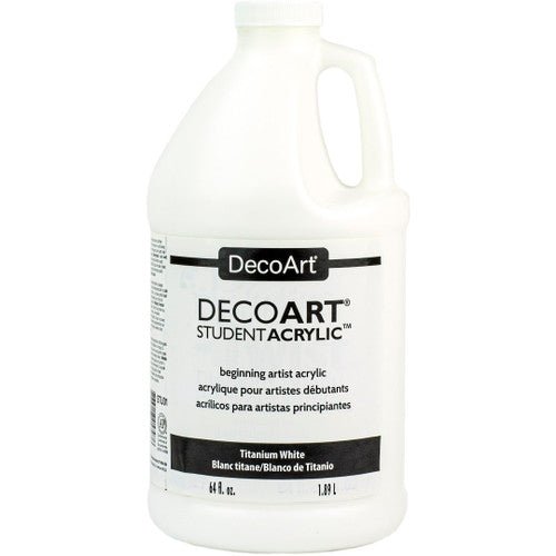 DecoArt Student Acrylics 64 oz (half gallon) - Titanium White - The Merri Artist - merriartist.com