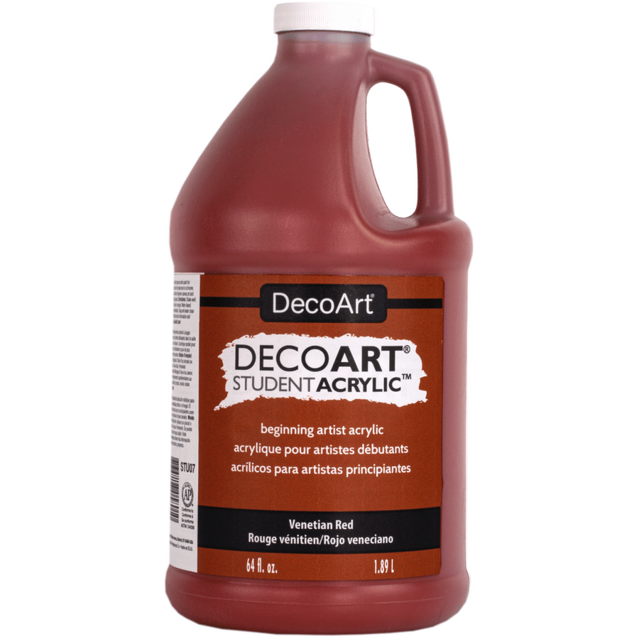 DecoArt Student Acrylics 64 oz (half gallon) - Venetian Red - The Merri Artist - merriartist.com