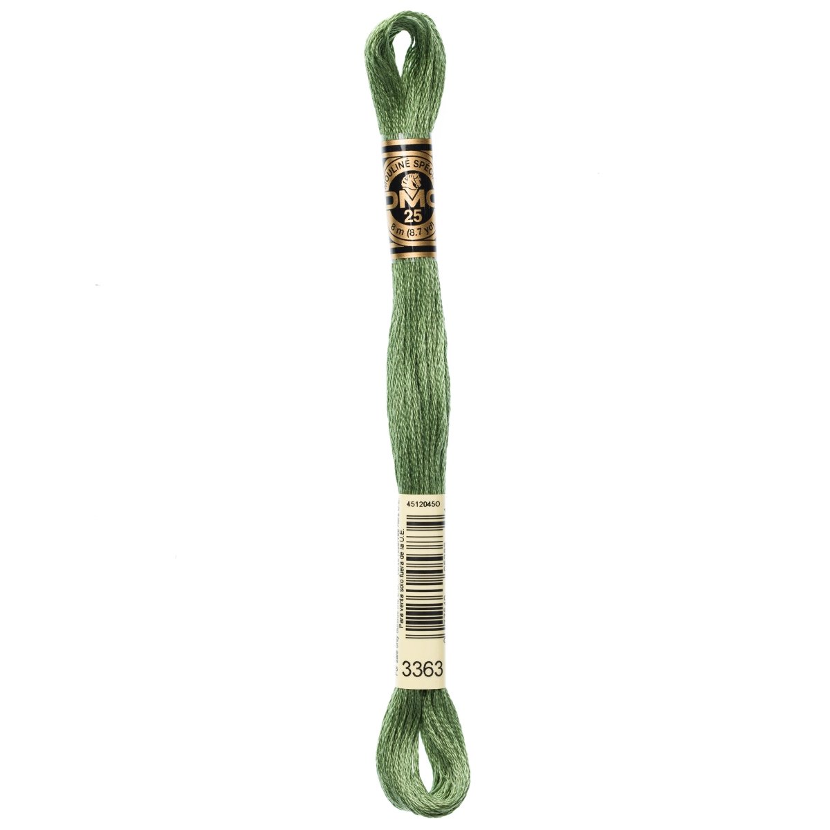 DMC 6 - Strand Cotton Embroidery Floss 8.7yd - 3363 Medium Pine Green - The Merri Artist - merriartist.com