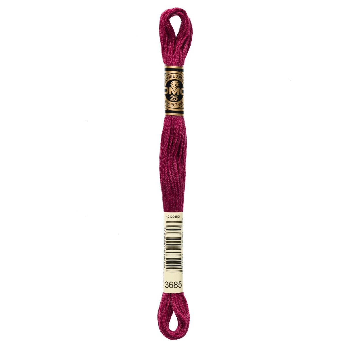 DMC 6 - Strand Cotton Embroidery Floss 8.7yd - 3685 3685 Dark Mauve - The Merri Artist - merriartist.com